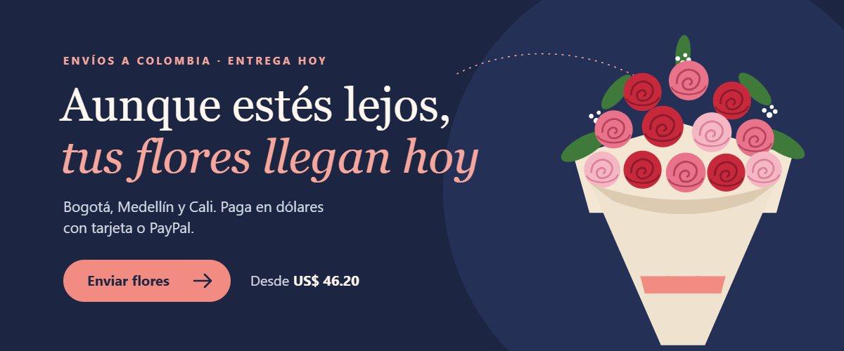 Enviar flores a Colombia desde el exterior con entrega hoy