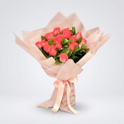 Bouquet de Rosas Salmon o Naranja