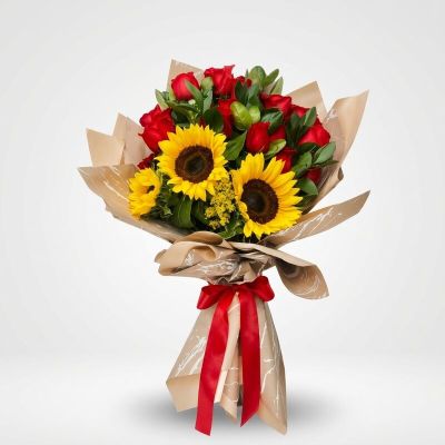 Bouquet de Rosas y Girasoles - Florida