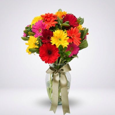 Florero con Gerberas de Colores