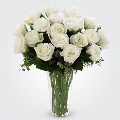 Florero de Rosas Blancas