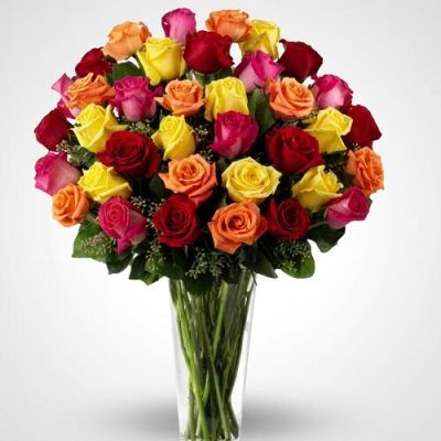 Florero de rosas Colores x 36
