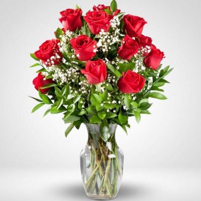 Florero de Rosas Rojas