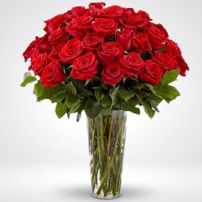 Florero de rosas rojas x 36
