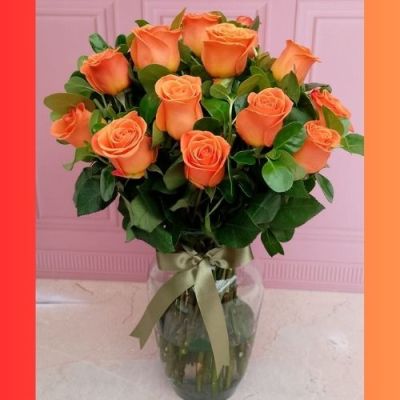 Florero de Rosas  salmón