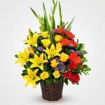 Base de girasoles y lirios-Sol | Flores a Domicilio en Latinoamérica