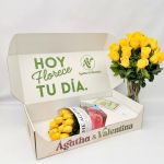 florero de rosas amarillas Bogota y medellin