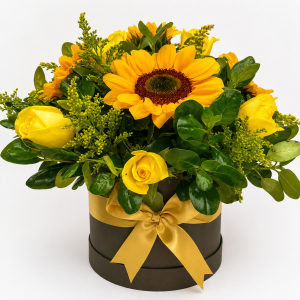CAJA DE FLORES AMARILLAS 