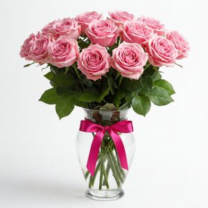Florero de Rosas  Rosadas
