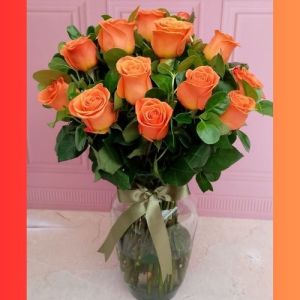 Florero de Rosas  salmón